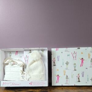 Betsey Johnson Cream Winter Accessory Set